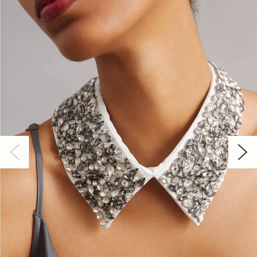 Current Air Silver Embellished Collar Necklace